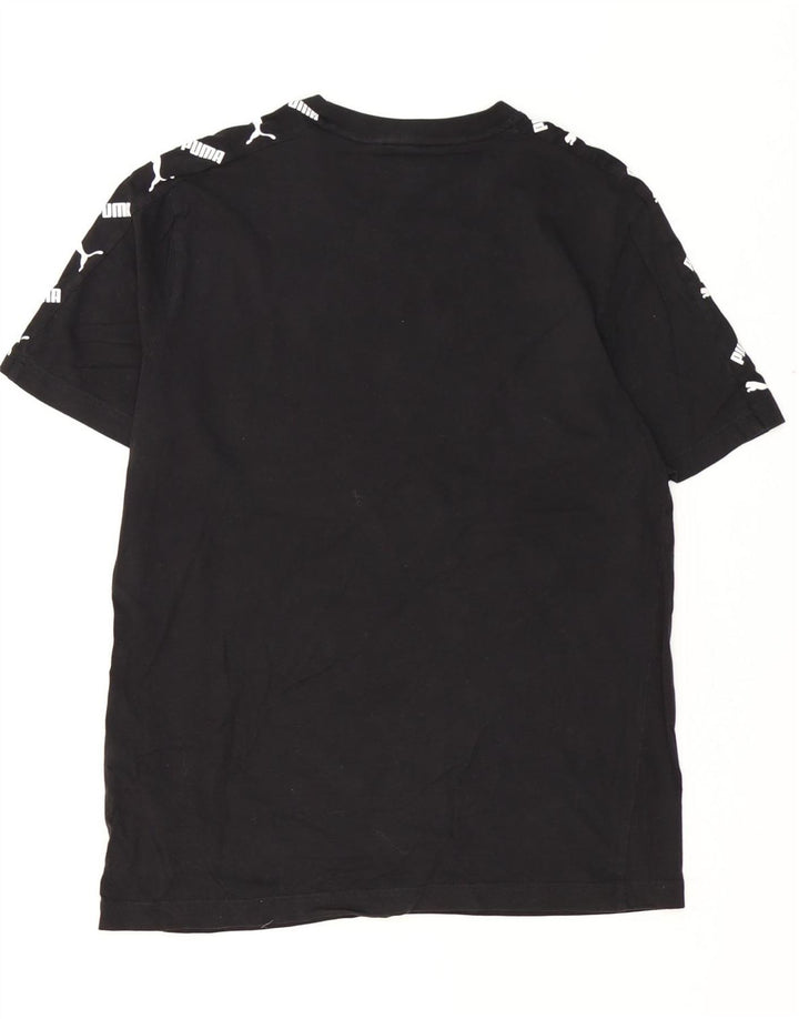 Puma Mens Graphic T-Shirt Top Grande Algodão Preto