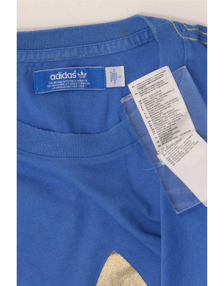 Adidas Camiseta Masculina Graphic Top Grande Algodão Azul