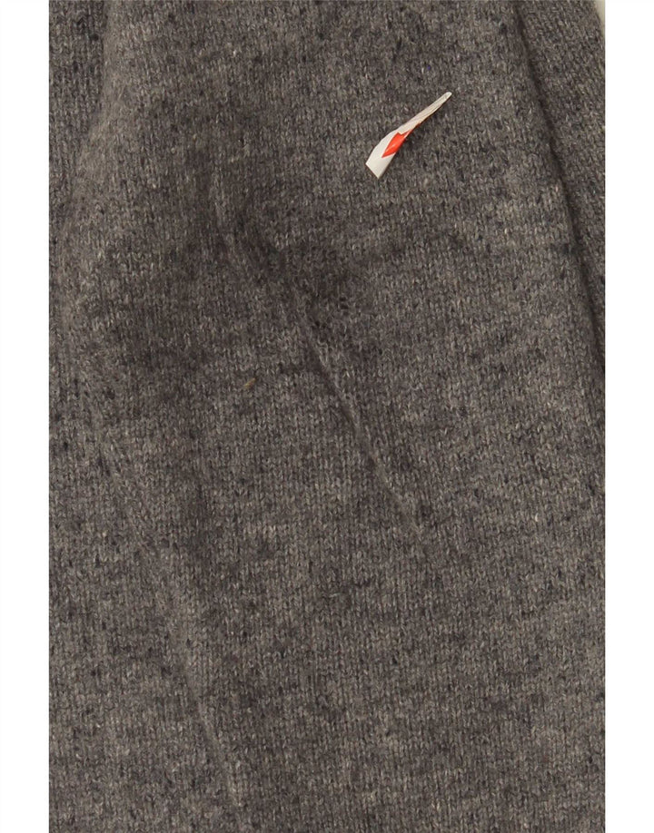 Suéter masculino Tommy Hilfiger com gola redonda e lã de carneiro manchada cinza médio