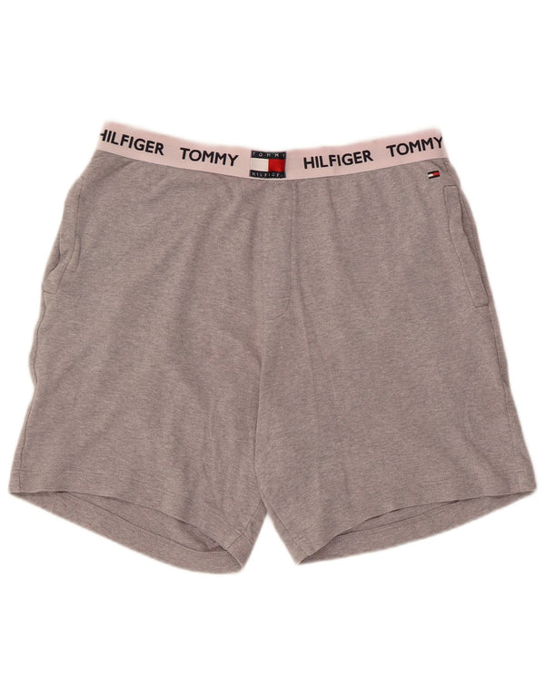Tommy Hilfiger Mens Graphic Sport Shorts Médio Algodão Cinza