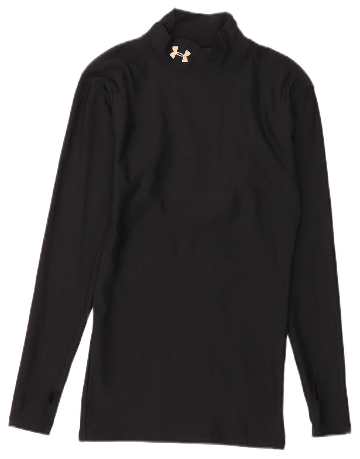 Under Armour Feminino Cold Gear Top Manga Longa Reino Unido 8 Pequeno Preto Nylon