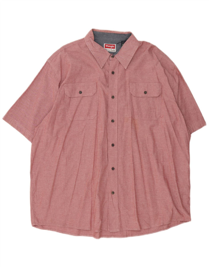 Camisa Wrangler masculina de manga curta 2XL algodão rosa