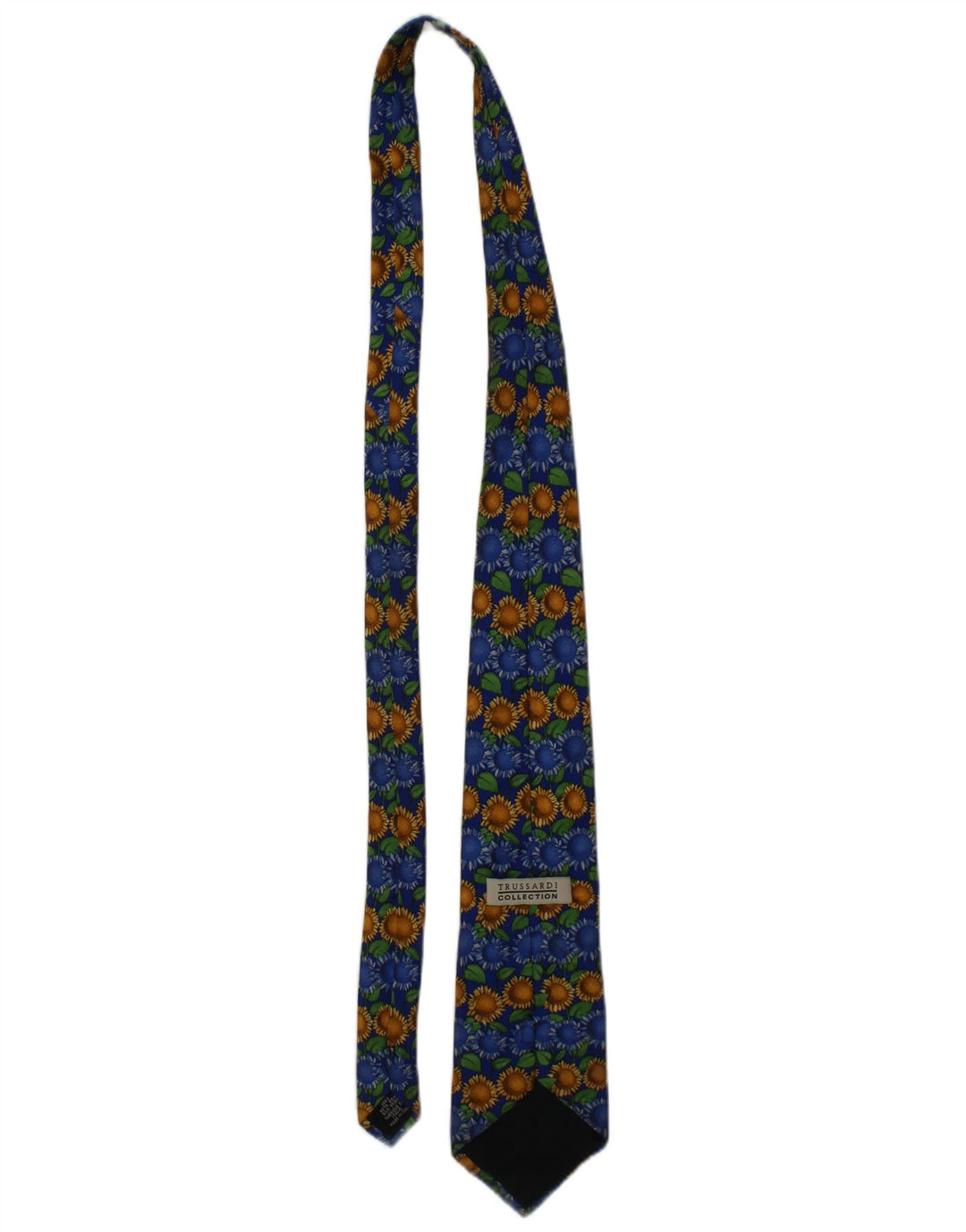 Trussardi Gravata gráfica masculina tamanho único azul floral seda