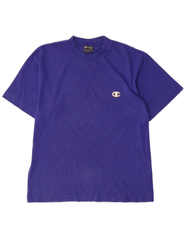 Camiseta masculina Champion pequena azul algodão