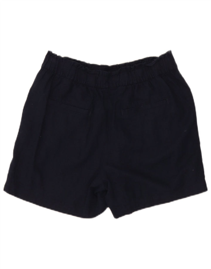 Shorts casuais femininos Marks & Spencer Reino Unido 12 médio W32 linho azul marinho
