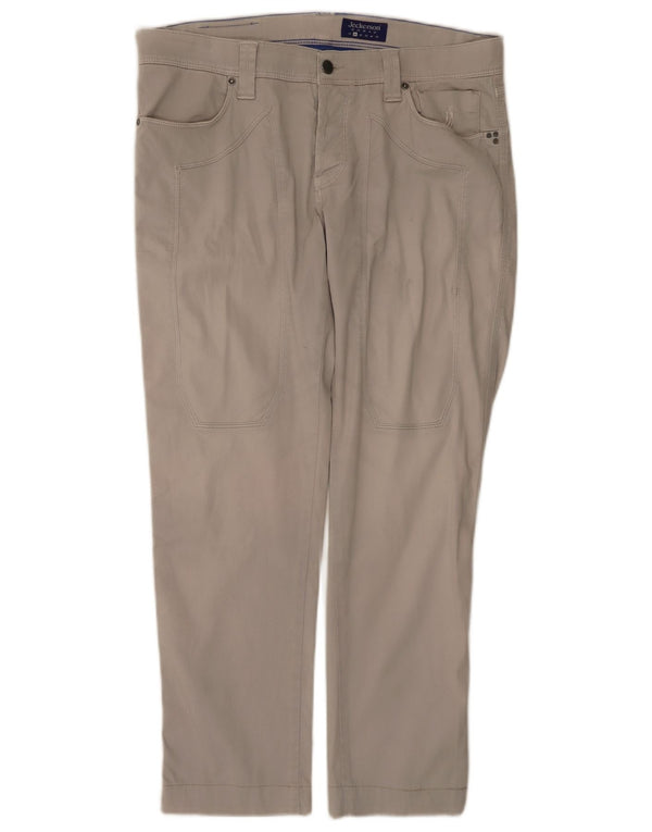 Jeckerson Womens Straight Corduroy Trousers W34 L28 Grey Cotton