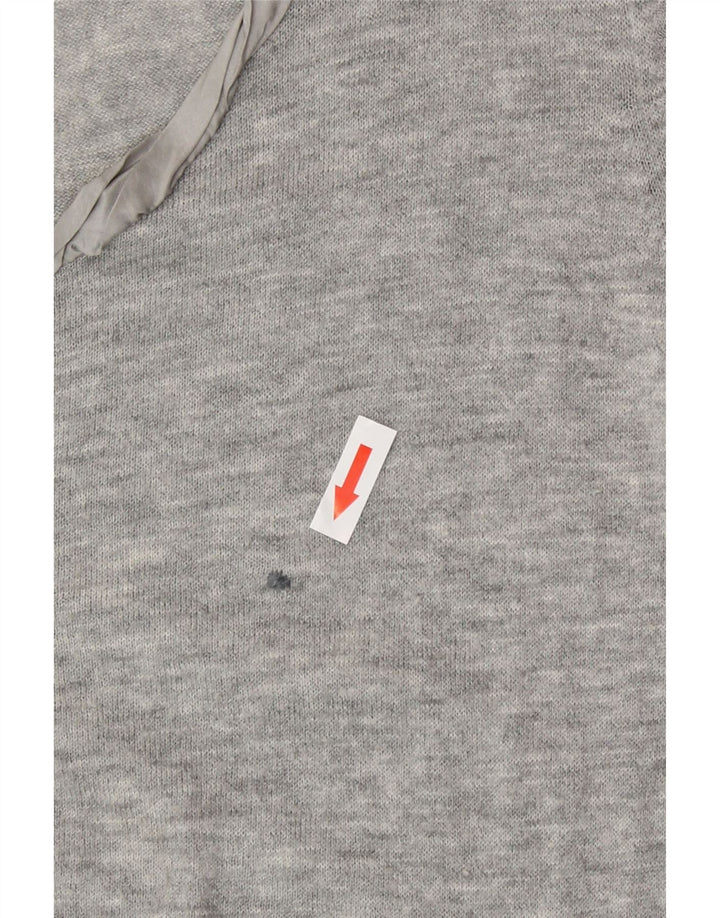 Suéter cardigã feminino Fat Face UK 12 lã cinza médio