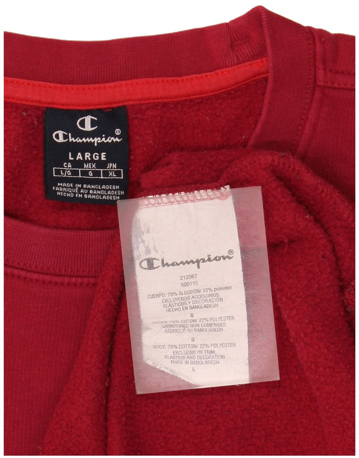 Champion moletom gráfico masculino jumper grande algodão vermelho