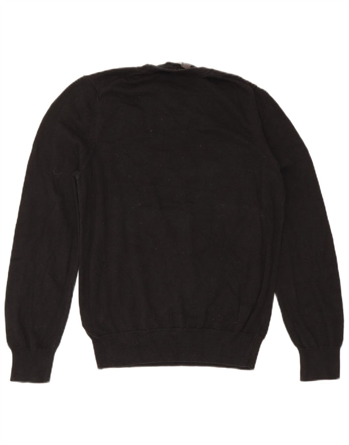Suéter feminino Marks & Spencer com gola redonda Reino Unido 10 pequeno algodão preto