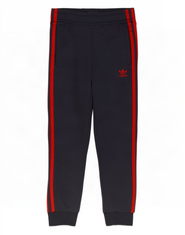 Adidas meninos calças de treino joggers 7-8 anos azul marinho poliéster