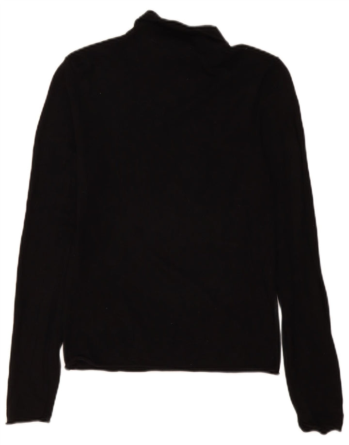Suéter feminino Zara com gola redonda e viscose preta média Reino Unido 12