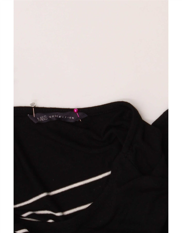 Vestido bainha feminino Marks & Spencer Reino Unido 14 listrado preto médio
