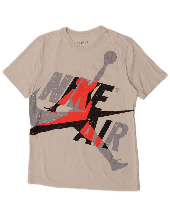 Camiseta Jordan masculina gráfica Top médio algodão branco