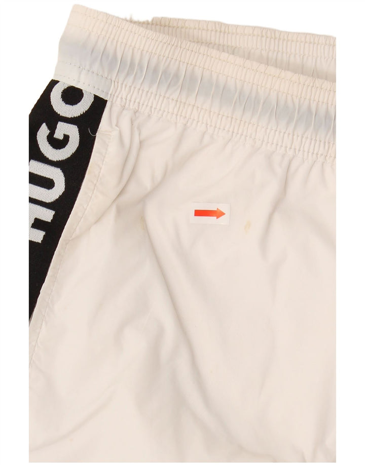 Shorts de natação masculino HUGO BOSS pequeno branco poliamida