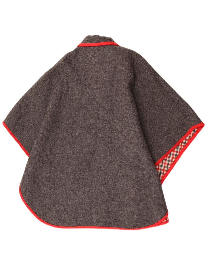 Casaco feminino vintage de lã cinza tamanho único