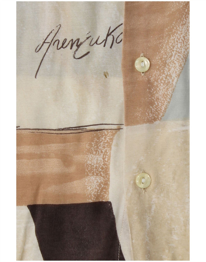 Camisa masculina Criver XL bege viscose geométrica