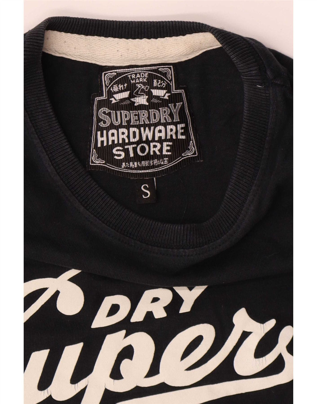 Superdry camiseta masculina gráfica top pequeno algodão azul marinho