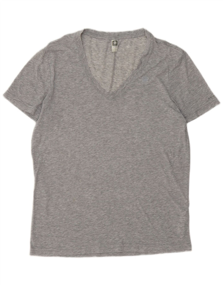 Camiseta masculina G-Star Top algodão manchado cinza médio