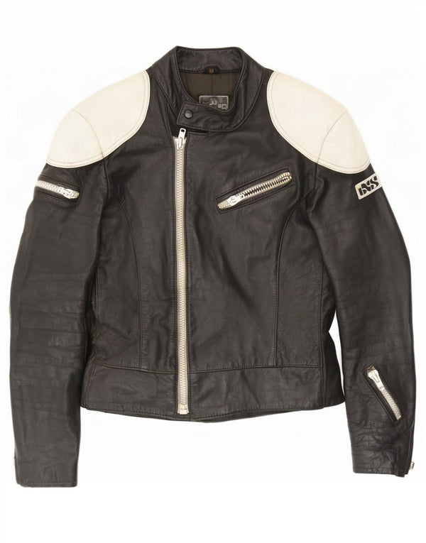 Jaqueta masculina de couro Racer IXS EU 50 bloco colorido preto médio