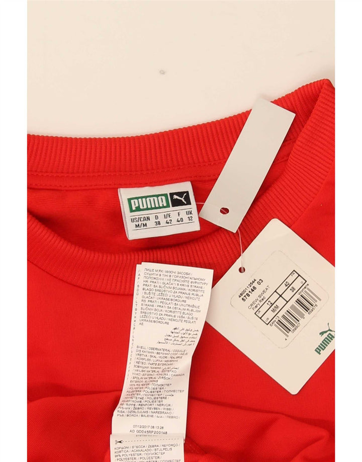 Puma feminino gráfico moletom jumper UK 12 médio vermelho colorblock