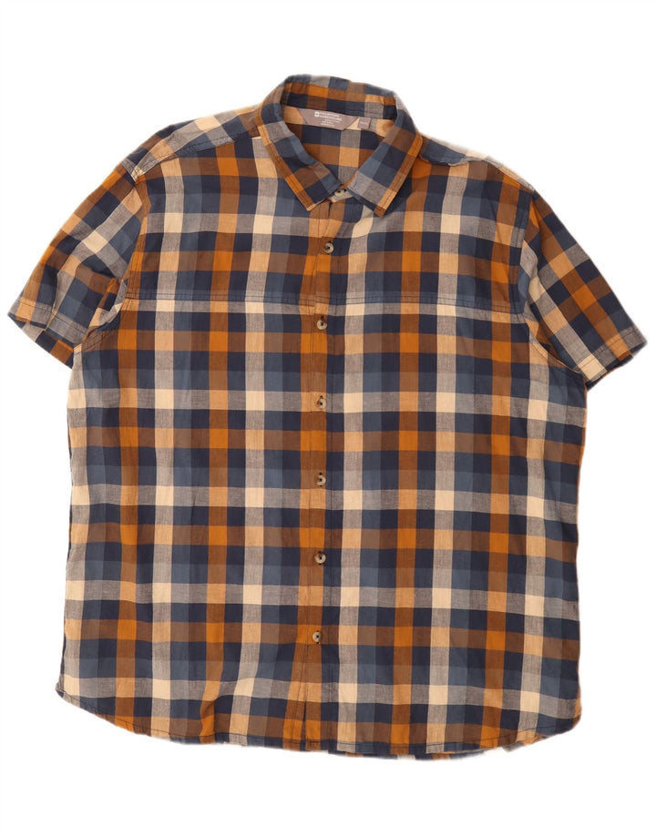 Camisa masculina de manga curta Mountain Warehouse 3XL algodão xadrez multicolorido