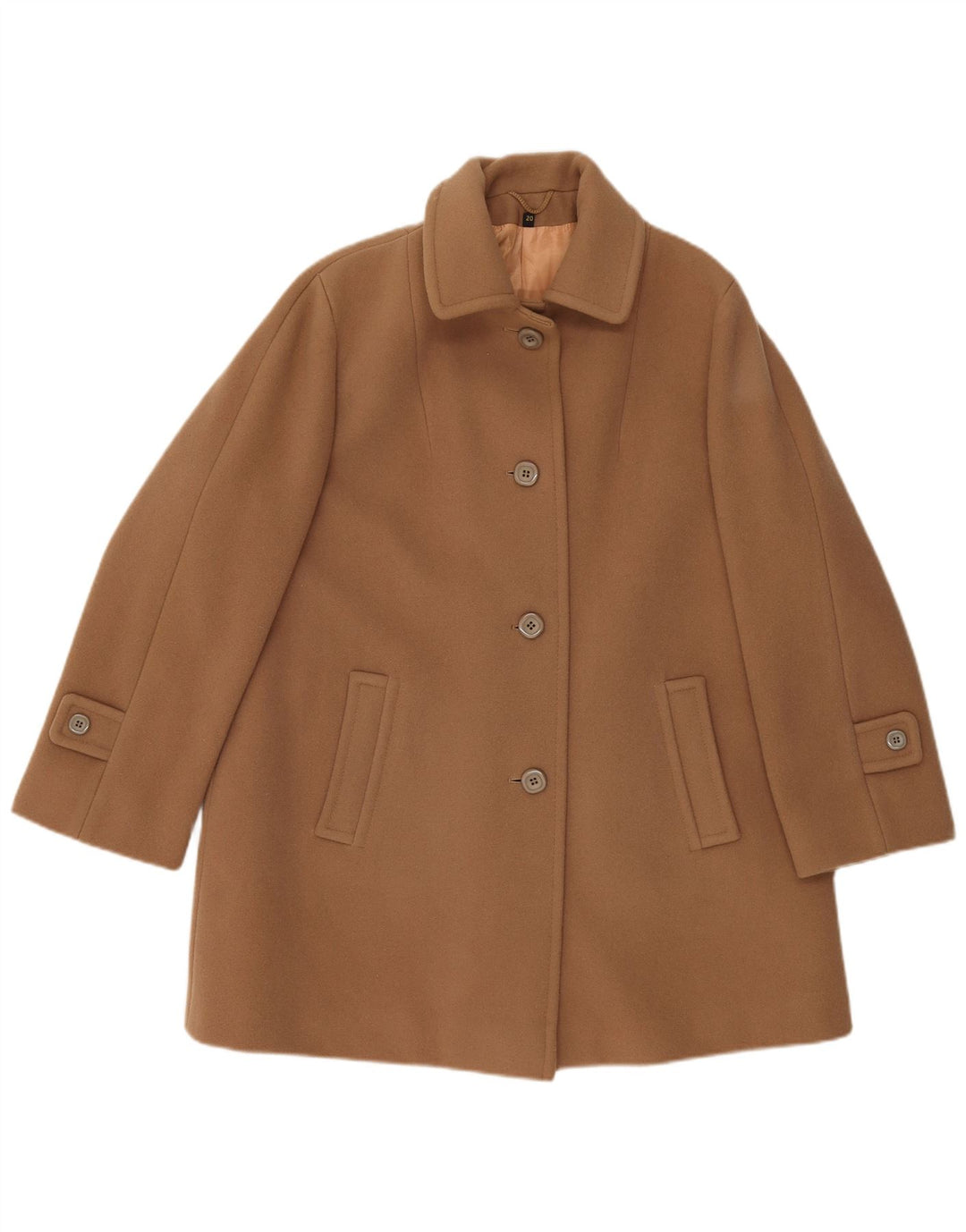 Sobretudo feminino LAMPERT UK 20 2XL lã de cordeiro marrom