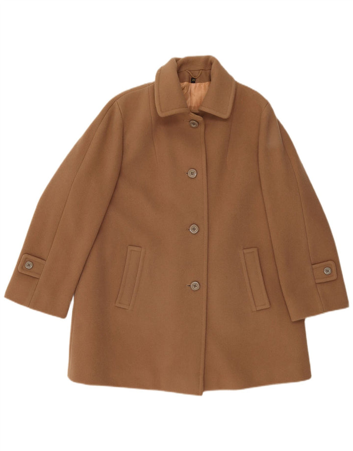 Sobretudo feminino LAMPERT UK 20 2XL lã de cordeiro marrom