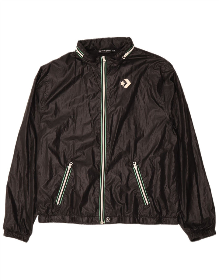 Jaqueta corta-vento masculina Converse UK 42 XL poliéster preto