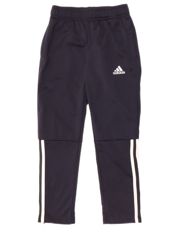 Calças de treino Adidas meninos 7-8 anos azul marinho poliéster
