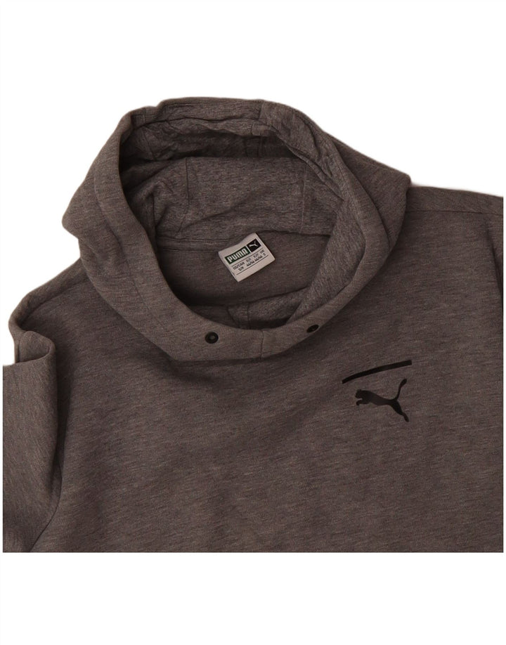 PUMA Mens Hoodie Jumper Pequeno Algodão Cinza