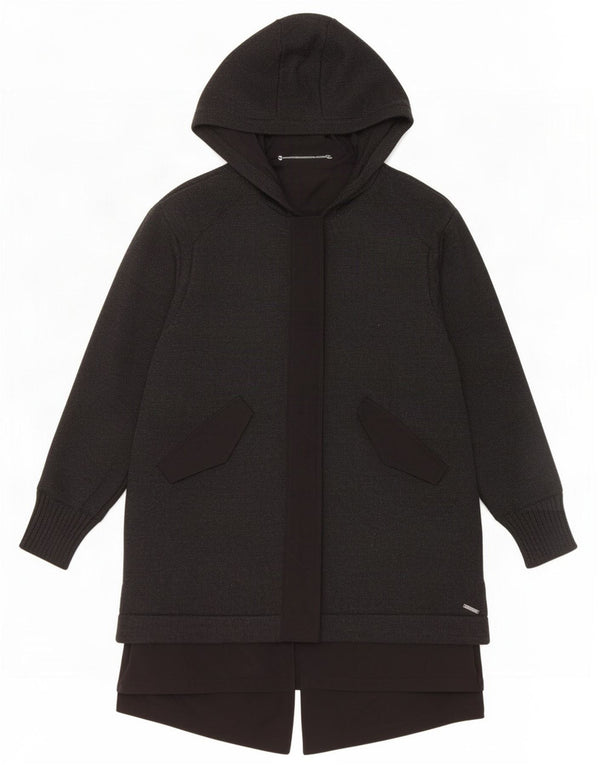 Suéter Cardigan Feminino Diesel Longline com Capuz Oversized Reino Unido 10 Pequeno Cinza