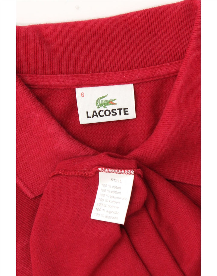 Camisa polo masculina LACOSTE tamanho 6 XL algodão vermelho