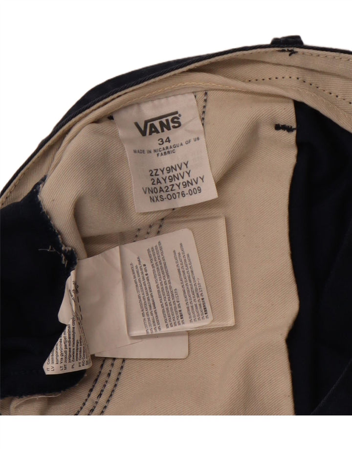 VANS Mens Chino Shorts W34 Grande Algodão Azul Marinho