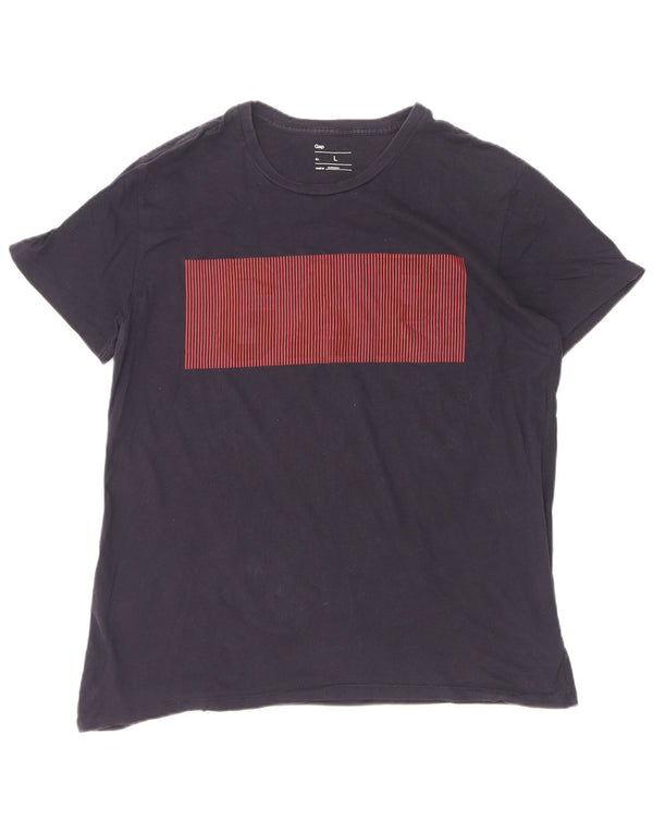 Camiseta masculina gráfica Gap grande algodão azul marinho