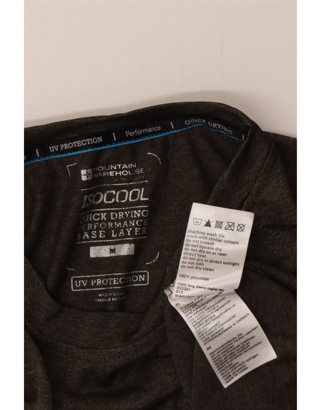 Mountain Warehouse Mens IsoCool Top Manga Longa Médio Cáqui Salpicado