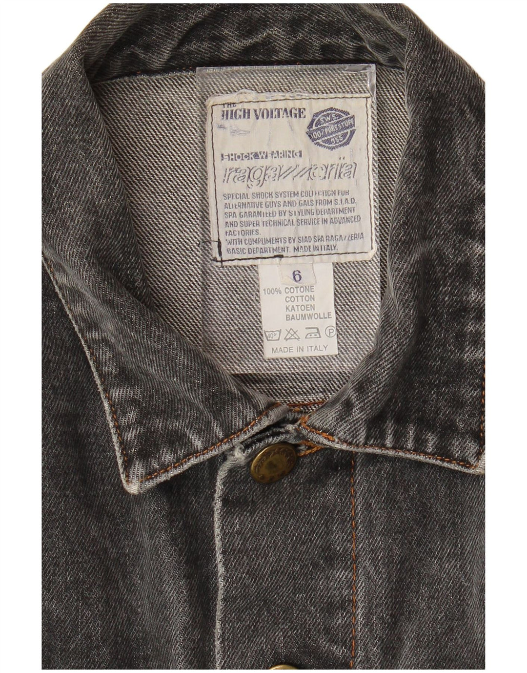 Jaqueta jeans masculina VINTAGE UK 38 algodão cinza médio