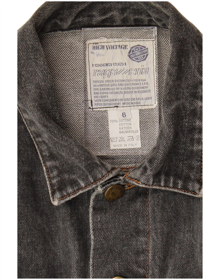 Jaqueta jeans masculina VINTAGE UK 38 algodão cinza médio