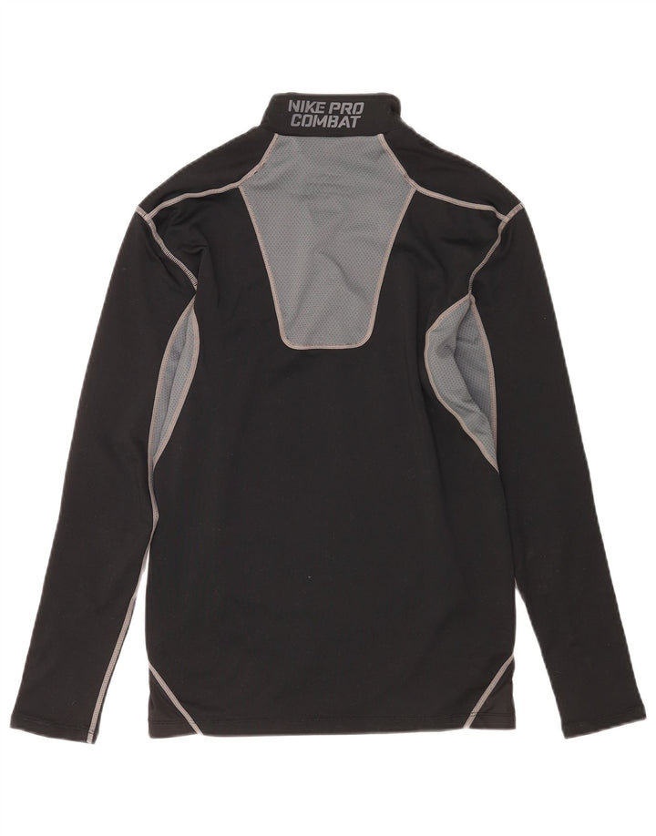 Top de compressão masculino Nike manga comprida grande bloco colorido preto