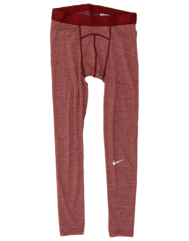 Leggings masculinas Nike Dri Fit Crop médio vermelho manchado de poliéster