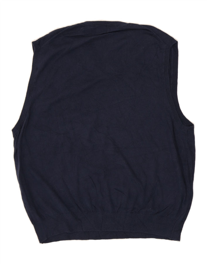 IZOD Mens Vest Tank Top 2XL Navy Blue Cotton Vintage Izod and Second-Hand Izod from Messina Hembry 