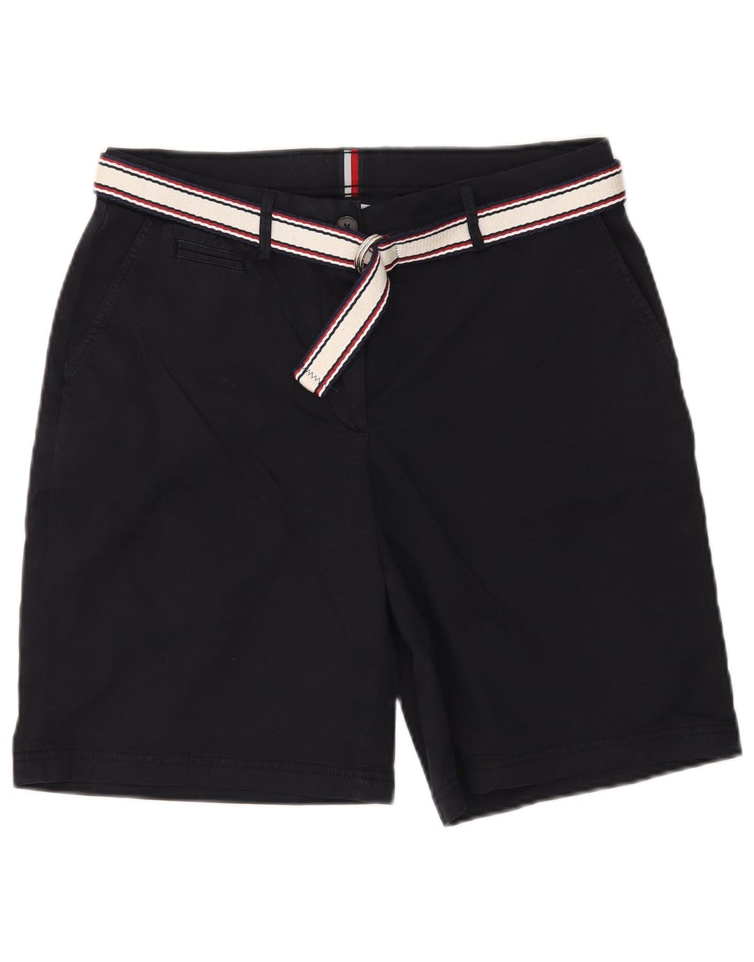 Shorts Chino feminino TOMMY HILFIGER Reino Unido 12 médio W32 algodão azul marinho