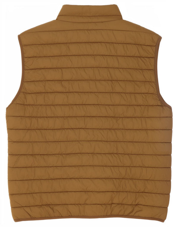 Zara Colete acolchoado masculino UK 40 grande poliéster cáqui