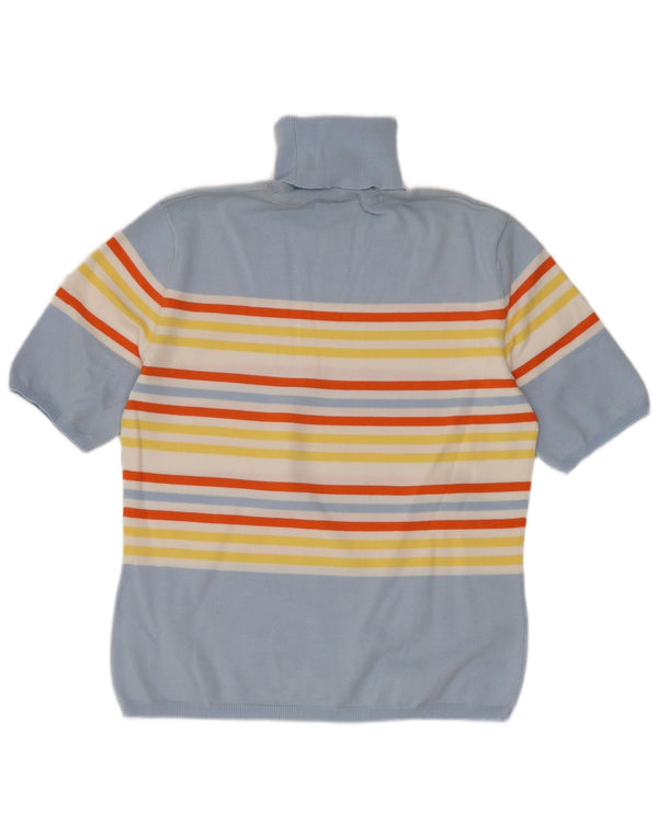 Suéter feminino Tommy Hilfiger com gola redonda e listrado azul grande UK 14