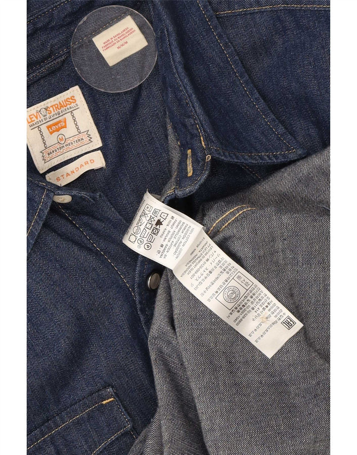 Camisa jeans masculina Levi's de algodão azul marinho médio
