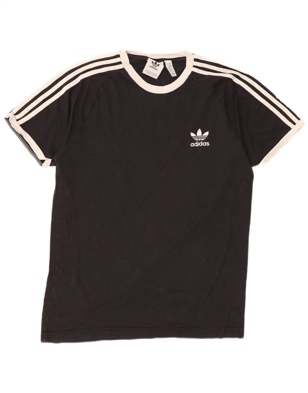 Adidas Mens Camiseta Top Médio Algodão Preto