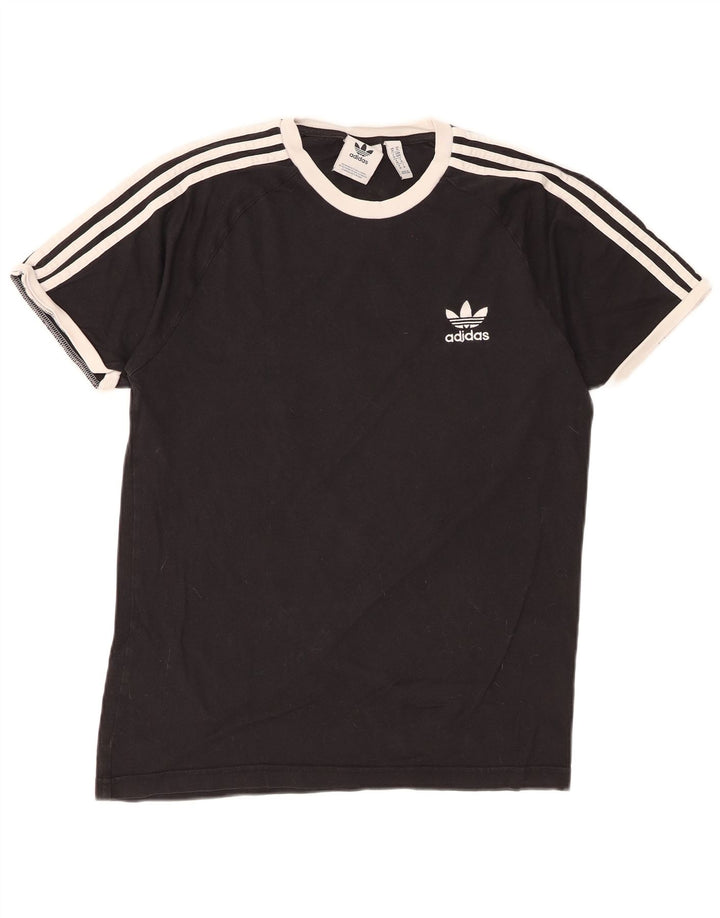 Adidas Mens Camiseta Top Médio Algodão Preto