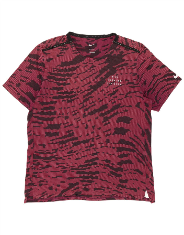 Camiseta Nike Masculina Dri Fit Top Grande Borgonha Tie Dye Poliéster