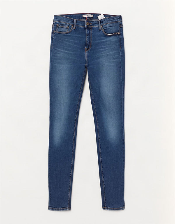 Tommy Hilfiger Feminino Como Skinny Jeans W29 L32 Azul Algodão