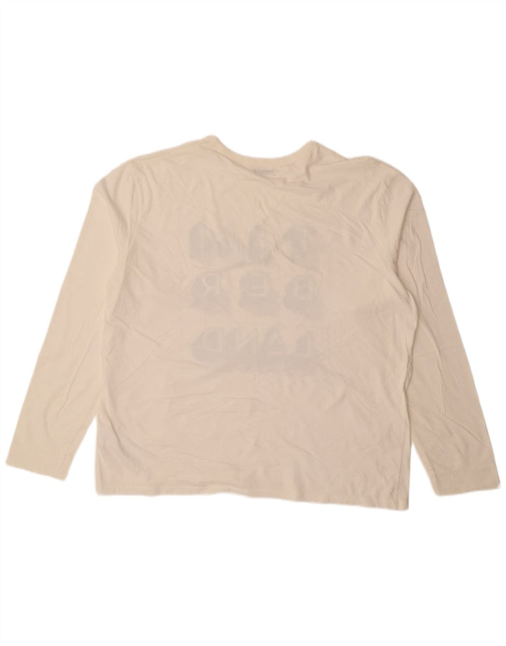 Top gráfico masculino TIMBERLAND manga comprida XL em algodão branco