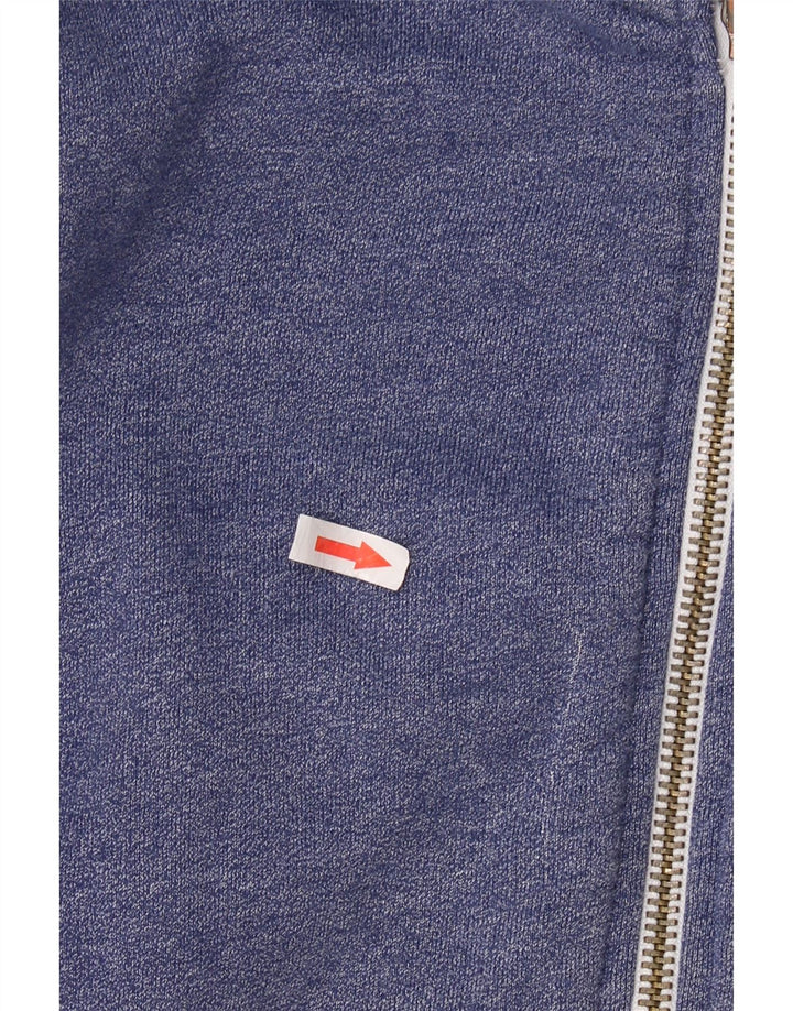 Suéter masculino SUPERDRY com capuz e zíper gráfico pequeno azul algodão